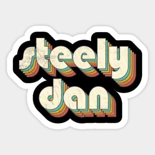 Vintage Steely Rainbow Letters Distressed Style Sticker